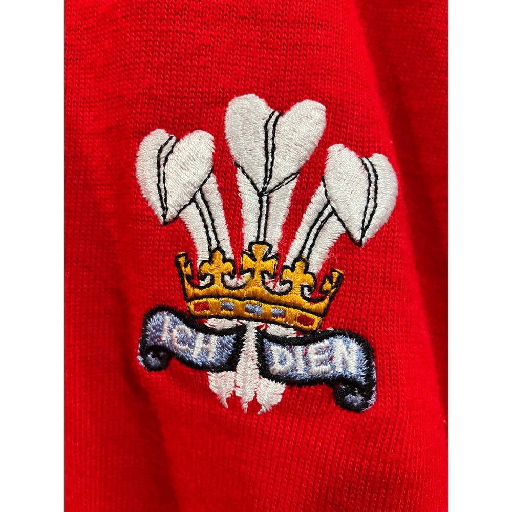 Halbro Rugby Shirt Wales Welsh Long Sleeve Embroidered Crest Red Size XL? - Picture 2 of 11